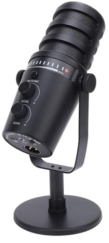 EIMSOAH Microfono Dinamico, Microfono Cardioide USB XLR Professionale con Staffa in Metallo, per la Registrazione Dal Vivo di Podcast di Giochi Karaoke
