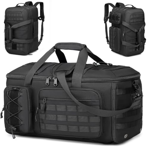 3 in 1 Herren Sporttasche mit Schuhfach & Rucksackfunktion Reisetasche | Handgepäck Rucksack, 50L, 900D Nylon, mit Nassfach Gym Tasche für Training Fitness Weekender