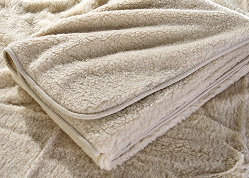 Wolldecke (Bettdecke) 100% Merinowolle - 135 x 200 cm bis 200 x 220 cm - dick, weich, sehr warm und aktmunsaktiv - Öko-Tex Standard 100 (135 x 200 cm)