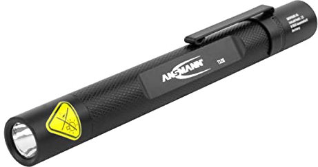 ANSMANN Led Taschenlampe FUTURE T120 Mini Stiftleuchte, 130 Lumen, Spritzwassergeschützt, Clip, kleine Penlight inklusive 2 AAA Batterien, schwarz, 11,5 x 1,6 x 1,6 cm