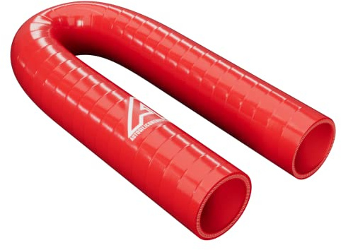 180 degree Silicone Turbo and Coolant Reinforced Hose Elbow ID: 19mm - Red
