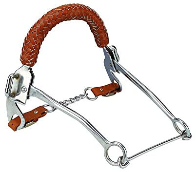 Hackamore mit geflochtenem Nasenriemen, Warmblut, Länge der Bäume: 229 mm