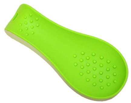 Kochblume Löffelablage | Ablage für Küchenhelfer | Premium-Silikon | Hitzebeständig | Spülmaschinenfest | 23cm | Farbe: limette