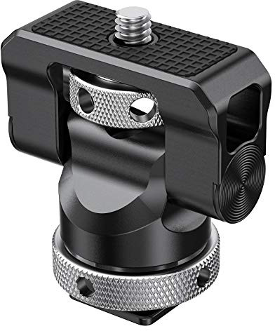 SmallRig Field Monitor Mount Holder with Cold Shoe and 1/4 Inch Screw for 5 Inch and 7 Inch Monitor, with 360 Degree Swivel and 140 Degree Tilt, Rubber Cushion, Aluminum Alloy Build - BSE2346
