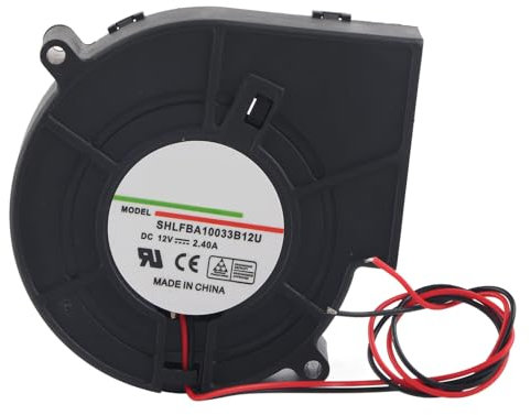 Centrifugal Double Ball Turbo Blower Cooling Fan High Air Volume And High Speed Furnace Turbine Air Blower Cooling Fan for Picnic Camping Heating Equipment Barbecue 12V 2.4A