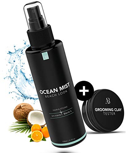 Anthony Brown® Ocean Mist - Sea Salt Spray - mattes Volumenspray für Beach Waves - inkl. Grooming Clay - Parabenfreier Salzspray für Haare | Sea Salt Spray für Haare für mehr Volumen, Salzspray für Beach Waves, Mattes Finish, parabenfrei, für alle Haartypen, 150 ml