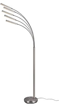 Reality Leuchten LED Stehleuchte Reed R41031507, Metall Nickel matt, inkl. 5x 3.5 Watt LED, Switch Dimmer