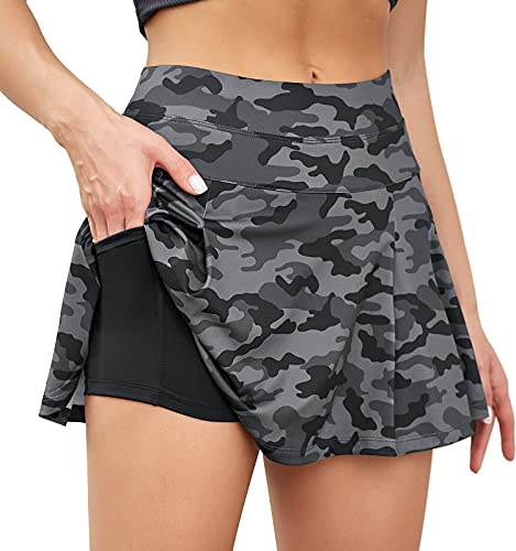 VUTRU Faldas de Tenis para Mujer Falda de Tenis de Cintura Alta con Bolsillos Faldas de Running Falda Deportiva de Golf con Pantalón Interior Falda Pantalón