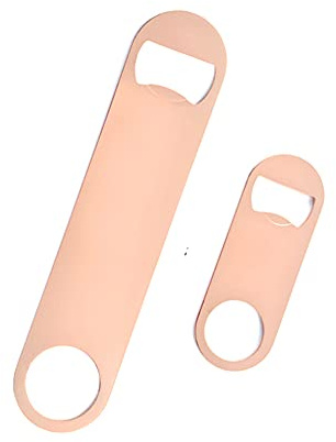 ARFUKA - Apribottiglie Professionale in Acciaio Inox, Set 2 Dimensioni, per Aperitive, Aperitivo, da Cucina (Oro Rosa)