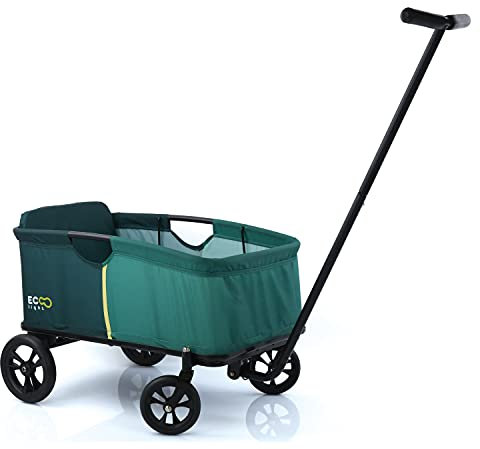 hauck Eco Light Carro Playa, Carro Transporte Playa con Asiento para 1 Niño, Carro para Niños Plegable, Carro Plegable hasta 50 kg, Verde