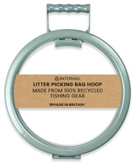 Bolsa de basura reciclada para recoger basura, aro o anillo, hecho de redes de pesca 100% recicladas