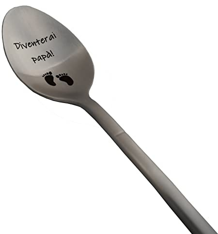 Cuillère annonce de grossesse pour votre conjoint, idée cadeau originale et personnalisée pour le futur papa. Annonce drôle et inhabituelle naissance d'un enfant, cuillère à café/dessert