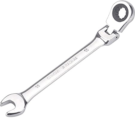 通用 FLZOSPER - Llave de engranaje métrica de cabeza flexible de 11 mm, llave combinada de trinquete de 72 dientes