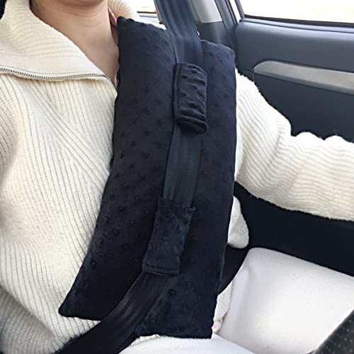 D. Cozy Chemo Port Pillow Pacemaker Seatbelt Protector Open Heart Surgery Seat Belt Pad Post-Surgery Heart Bypass Recovery Gifts Mastectomy Breast Cancer Port, Minky Dot Black