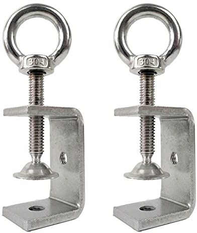 WEIWUXIAN C-Zwingen Set, 2 Stück Heavy Duty C-Clamp, 47mm Edelstahl Heavy Duty Clamp, Holzbearbeitung Fixture Clamp, Laubsägezwingen, mit Hebering, für Diy Holzbearbeitung, Schweißen, Tischlerei
