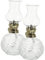 BESTonZON Lot de 2 lampes à pétrole - Lampes à huile en verre - Lampe à pétrole pour l'intérieur - Rétro nostalgie - Transparente - Luminosité réglable