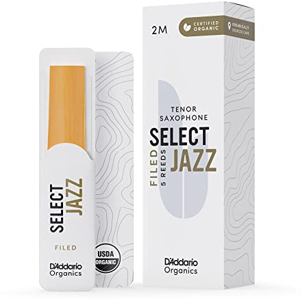 D'Addario Organic Select Jazz Filed Tenorsaxophon Blätter 2 Medium, 5er-Pack | Organic Select Jazz Tenorsaxophonblätter bieten fokussierten Klang, flexible Ansprache, starke Projektion und konstante Jazz.