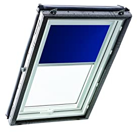 Roto Exclusiv ZRE - Estor para claraboya Roto - Riel de guía Plateado - Manejo Manual - Estor de luz Diurna Designo R4/R7 y Classic 43/73 - Tamaño 114/098 | 11/09 - Color Azul