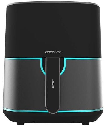 Cecotec Friggitrice ad aria senza olio da 5,5 litri Cecofry Fantastik Inox 5500 Air Fryer. 1500 W, 9 menu, finiture in acciaio inox, tecnologia PerfectCook, 80-200 °C, 0-60 minuti