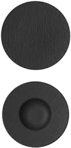 Villeroy & Boch Manufacture Rock Geschirr-Set für italienische Nacht, Premium Porzellan, schwarz-matt