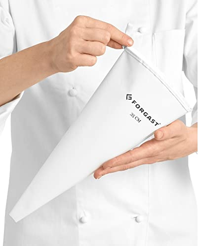 Forgast Poche à Douille Patisserie en Coton | Longueur 35cm | Piping Bag | Réutilisable | Manchon pour Décorer Les Gâteaux, Tartes, Biscuits | des Desserts Cupcakes, éclairs, Churros, Beignets
