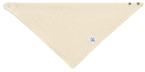 LÄSSIG Baby Kinder Muslin GOTS zertifiziert Mull Dreieckstuch Lätzchen Baumwolle Druckknopf doppellagig/Bandana vanilla