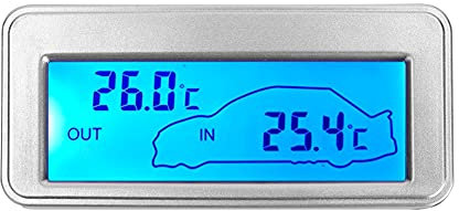 Dioche Innen und Außenthermometer für Auto, Digitales 12V Autothermometer mit LCD Display für Innen und Außentemperatur