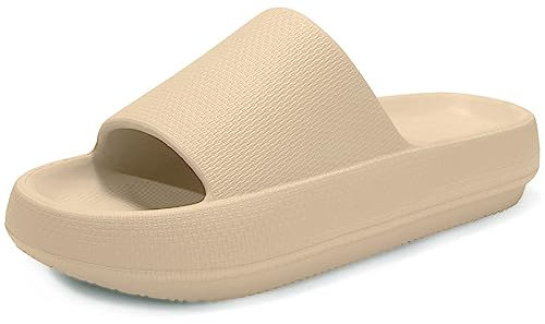 Donpapa Ciabatte Casa Donna Estive Pantofole Nuvola Uomo Originali Piscina Slides Gomma Cuscino Doccia Sandali Antiscivolo Scarpe da casa YZ Cachi 39-40