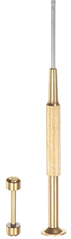 sourcing map 2 1 Uhren Schrauben Rohr Stab 16mm Innen Durchmesser Edelstahl Uhr Riemen Pins mit 2mm Geschlitzt Schraubendreher Gold Ton