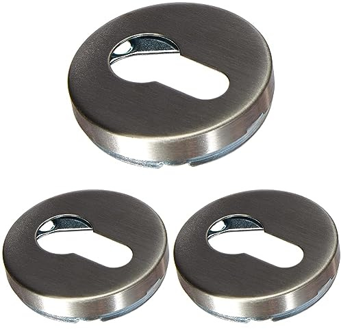 Bricard 667021 Paire de rosaces INOX Tempo pour Porte d'entrée (Lot de 3)