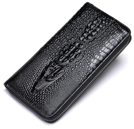 FANDARE Herren Geldbörse Kreditkartenetui Leder Geldbörse Herren mit Münzfach & RFID Schutz Geldbörse Brieftasche Männer Portmonee Geldklammer Kreditkartenetui Geldbeutel PortemonnaieSchwarz