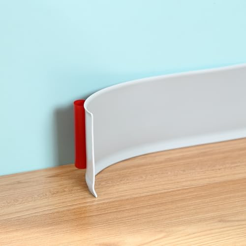 Peel and Stick Vinyl Baseboard Trim, Flexible Strip and Caulk for Floor, Chair Rail, Wall Base (6m x 10cm)