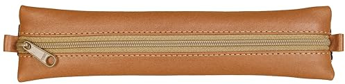 Clairefontaine 77036C - Schlampermäppchen Age Bag, flach, aus Leder, ideal für Notizbuch, 20x4,5 cm, Braun, 1 Stück