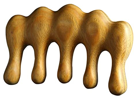POPETPOP Gua Comb Holz Kopfhaut Massagebürste Zahn Kamm Für Kopfhautpflege Sanfte Massage Und Haarglättung Leicht Und Tragbar Für Ganze Familie
