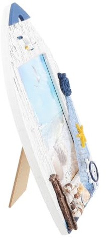 Cabilock Marco de Fotos de Madera de Temática Mediterránea Estilo de Verano para Decoración de Escritorio Soporte para Fotos de Madera