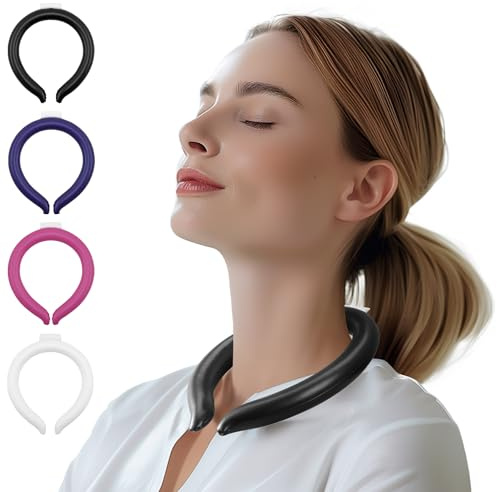 Magic Gel Raffreddatori da collo - Fascia refrigerante indossabile per il - Tubo refrigerante riutilizzabile - Freddo perfetti per uso all'aperto - Confezione da 2 - Nero e Bianco