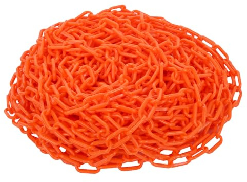 szkoo 61m Absperrkette Kettensperre, Orange Absperrkette Kunststoff Absperrketten für Warnsicherheit, Menschensteuerung, Verkehr, Warteschlange Linie
