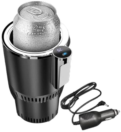 Petit chauffe-eau de voiture – Bouilloire électrique portable de voyage | Chauffe-café 2 en 1 et chaudière à eau de voiture | Tasse à café chauffante électrique pour le chauffage | Porte-boisson de