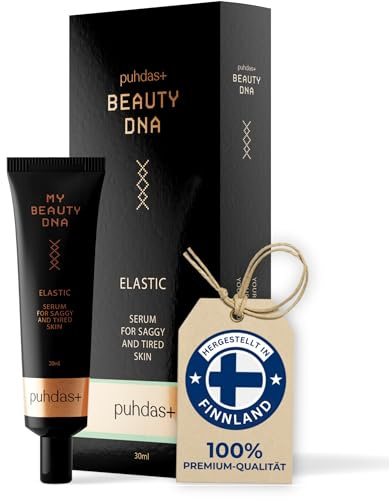 puhdas+ BEAUTY DNA ELASTIC [30 ml] Gesichtsserum für Stirnfalten glätten, Feuchtigkeit & Elastizität, Anti Aging Serum Gesicht, Vegane Kosmetik, Gesichtspflege, Skincare Serum aus Finnland