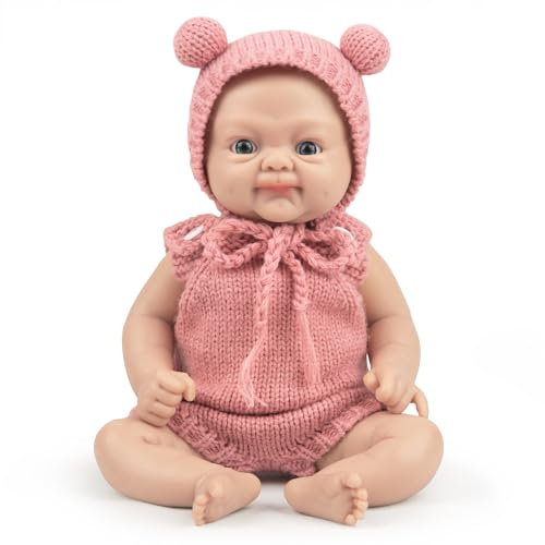 Vollence 31cm Silikon Reborn Baby Puppe, Ganzkörper-Silikonpuppe für Mädchen, Kinder