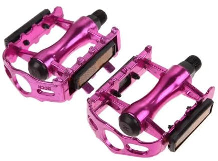 WANGSHAOWEI Pedale Fahrrad Mountainbike-Pedale, 9/16-Zoll-Borstahlspindel mit Reflektorersatz, rutschfest, leicht, for Rennrad, BMX, MTB Fahrradpedale(Hot pink)