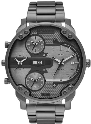 Diesel Herren Analog Quarz Uhr mit Edelstahl Armband DZ7487