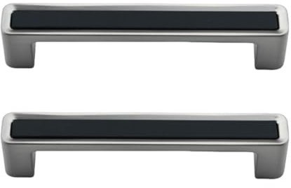 zcru004 Manija de Puerta Aleación de Zinc Tiradores para Armario Tiradores para Muebles Pomos Perilla Picaportes 2 Piezas (Silver,Hole Pitch 192mm)