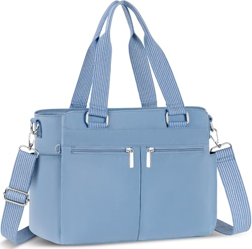 VOBUKE Sac Bandoulière Femme Grande Sacs a Main Imperméable en Nylon Sacoche avec Multi-Poches et Bandoulieres Réglable Sac Cabas Messager pour Voyage École Usage Quotidien