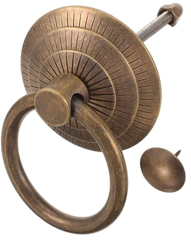 Lurrose Türklopfer aus Messing Vintage 7cm Antik Haustürklopfer Metall Türgriff Robust Ergonomisch für Hauseingang Hotel Restaurant