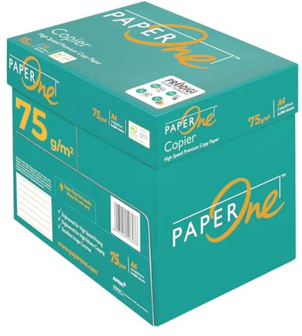 Carta A4 PaperOne 75gr High Performance, Confezione da 5 risme da 500 Fogli l'una - tot. 2.500 fogli - ideale per tutte le Stampanti e Fotocopiatrici da ufficio e casa - Ultra Bianca