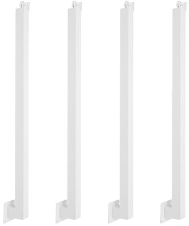 4 pali per ringhiere quadrati, montanti per ringhiera, montaggio laterale, regolabili a 43°, senza barre trasversali, per gradini, giardino, scale esterne (bianco, 90 cm)