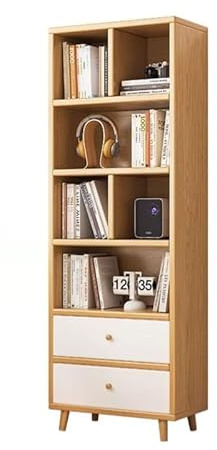 QINGGANG-0224 Büroregale Bücherregal, Wohnzimmer, vom Boden bis zur Decke reichendes, an der Wand montiertes Ecklagerregal, schmales, vertikales Schrank-Display-Bücherregal