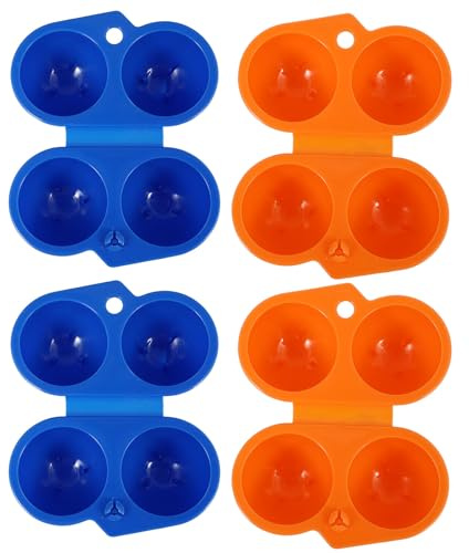 Holibanna 4 pezzi Contenitori Porta Uova da Viaggio per Campeggio e Escursionismo Custodia Rigida in Plastica Resistente per Uova Scatole Salvaspazio Antishock Arancioni Blu