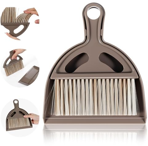 Ouligay Mini Dustpan and Brush Set Handheld Mini Broom and Dustpan Set Small Broom and Dustpan Set for Kitchen Desk Counter Sofa Kitchen Office Pet Care and Outdoor Camping Tent